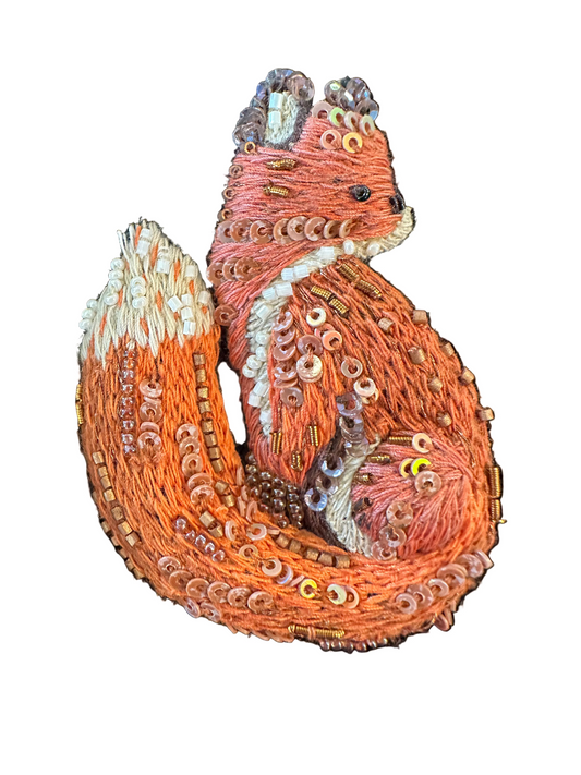 Red Fox Brooch Pin