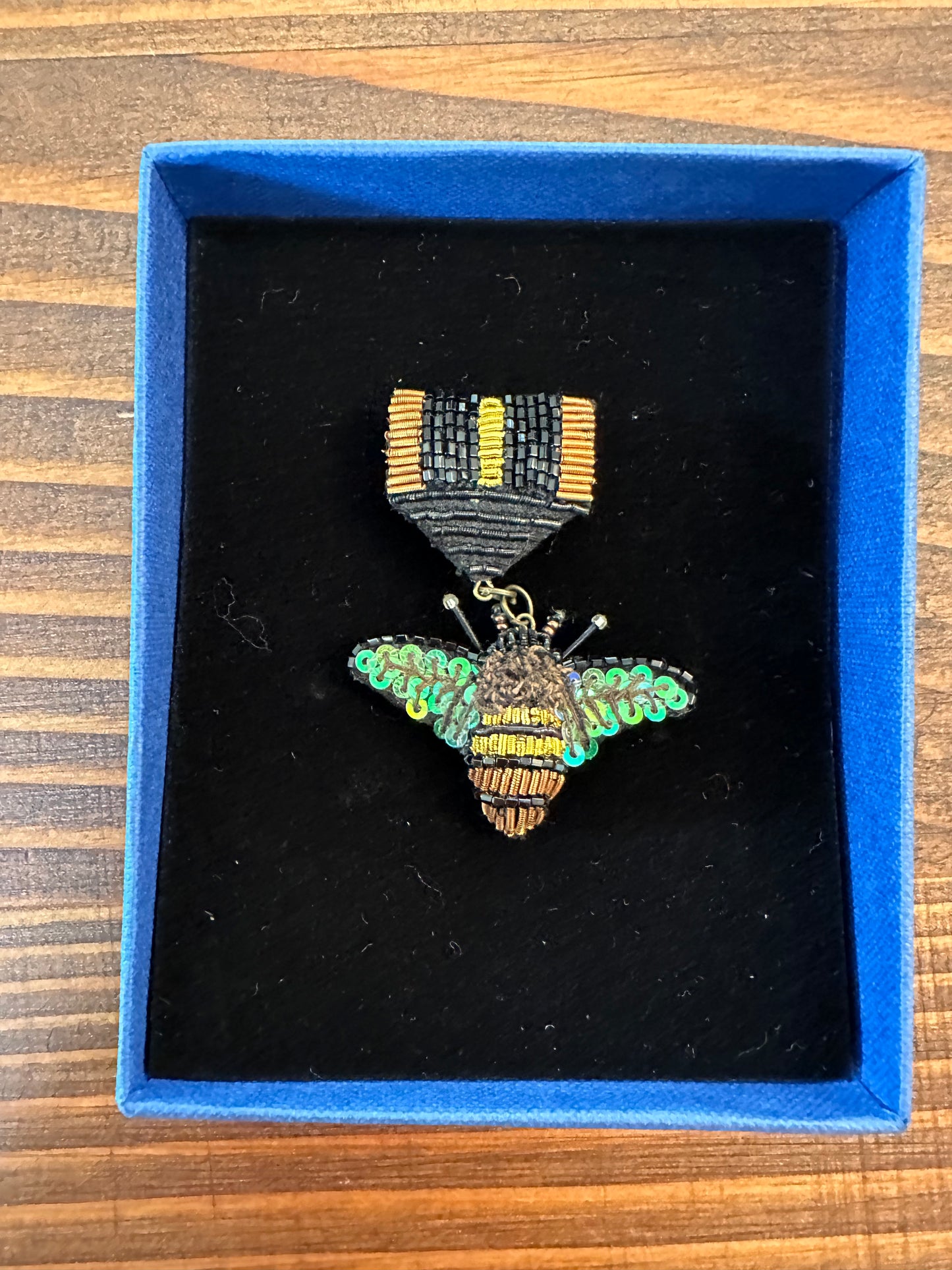 Dazzling Bee Honor Medal Brooch Pin