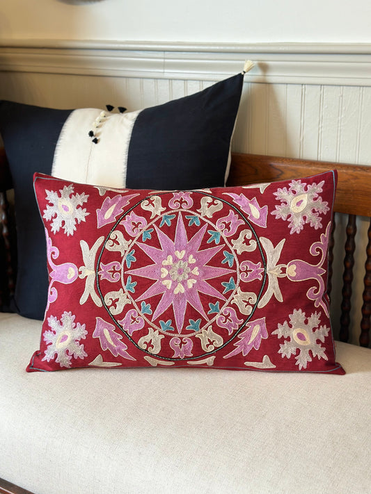 Suzani Star Lumbar Cushion Cover