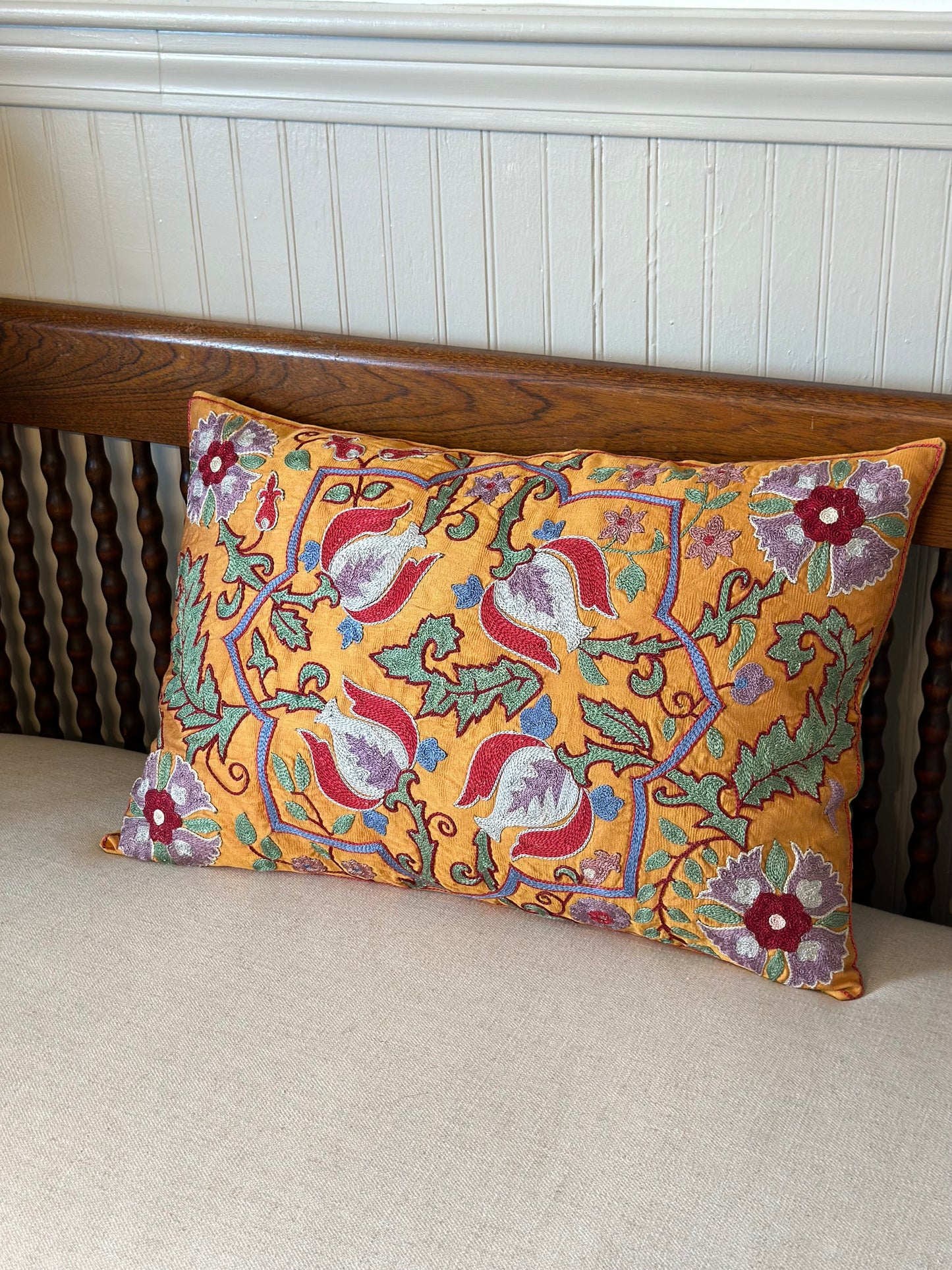 Suzani Vine Lumbar Cushion Cover