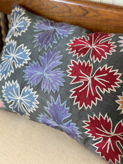 Suzani Autumn Leaves Lumbar Cushion Cover