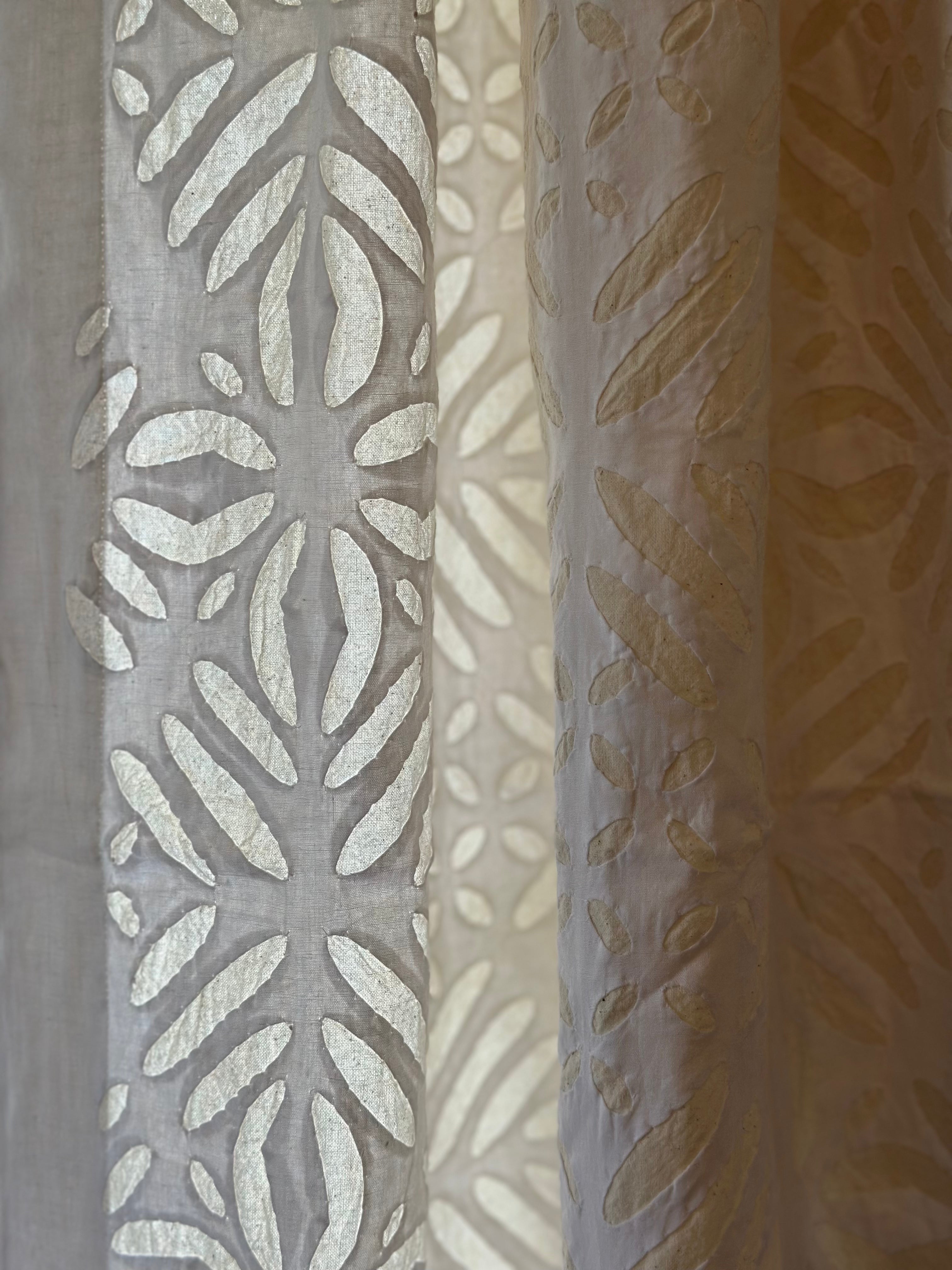 Applique Organza Curtain Panel