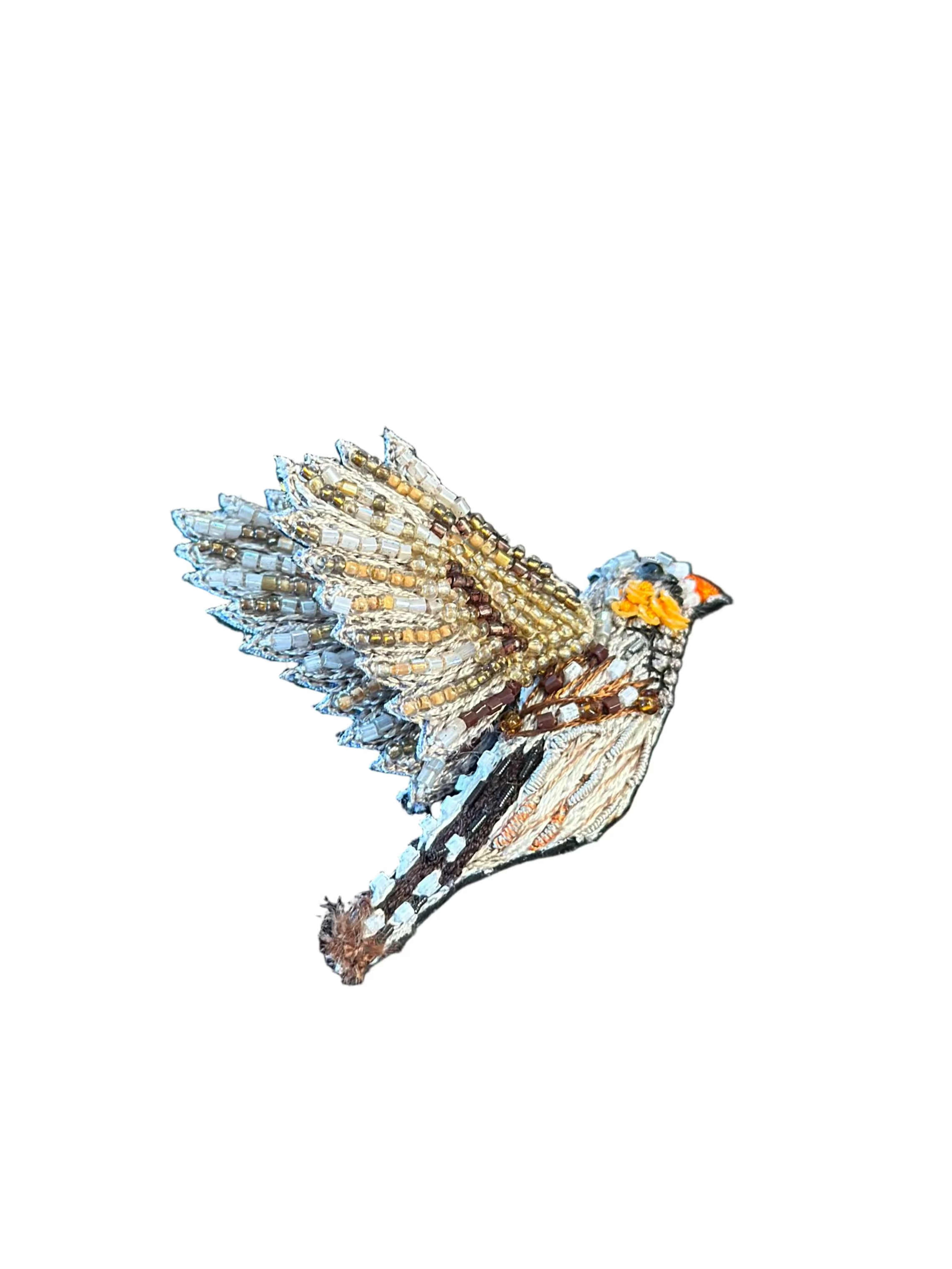 Zebra Finch Brooch Pin