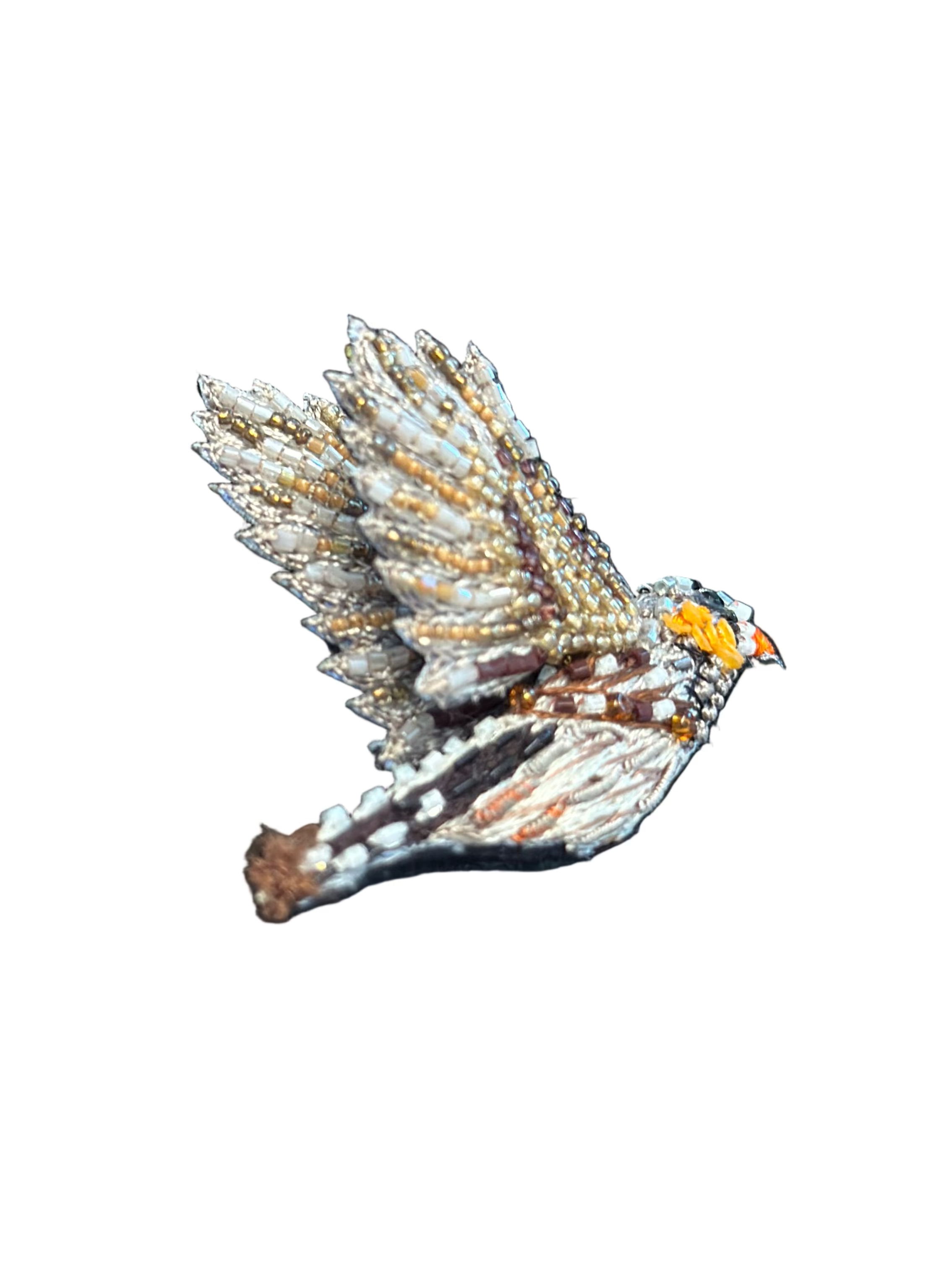 Zebra Finch Brooch Pin