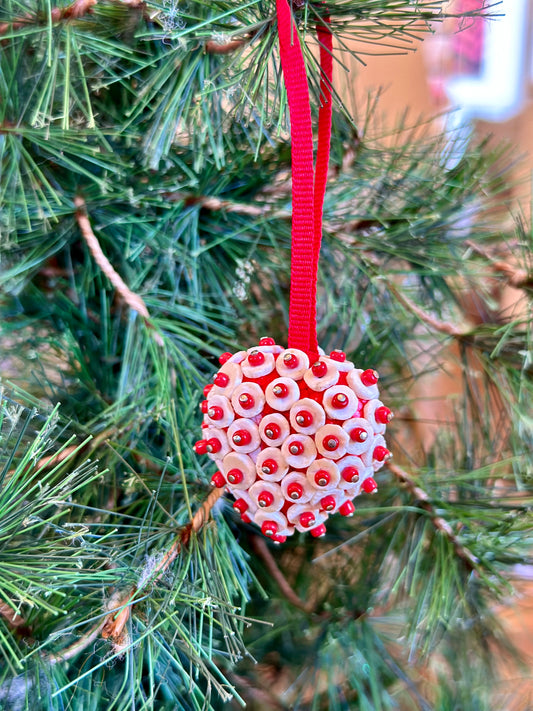 Ostrich Eggshell Heart Ornament