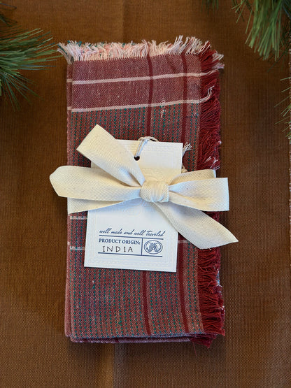 Plaid Napkin Set (4) Red Green