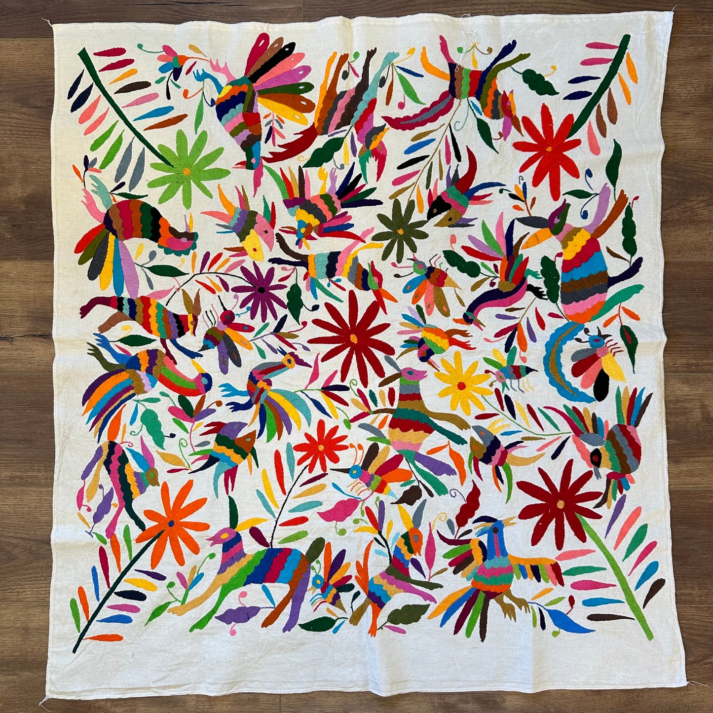 Otomi Embroidered Canvas Rainbow