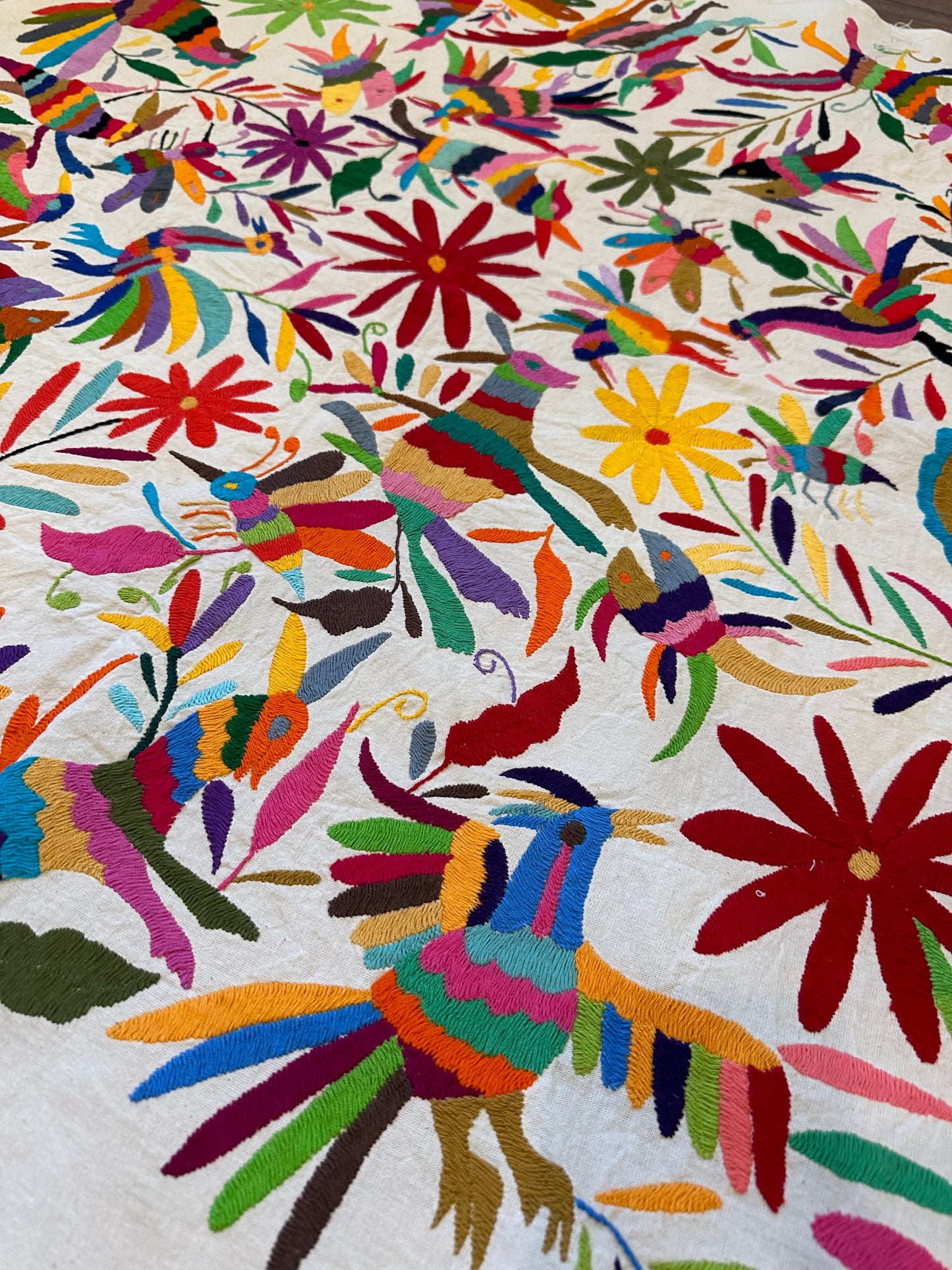 Otomi Embroidered Canvas Rainbow