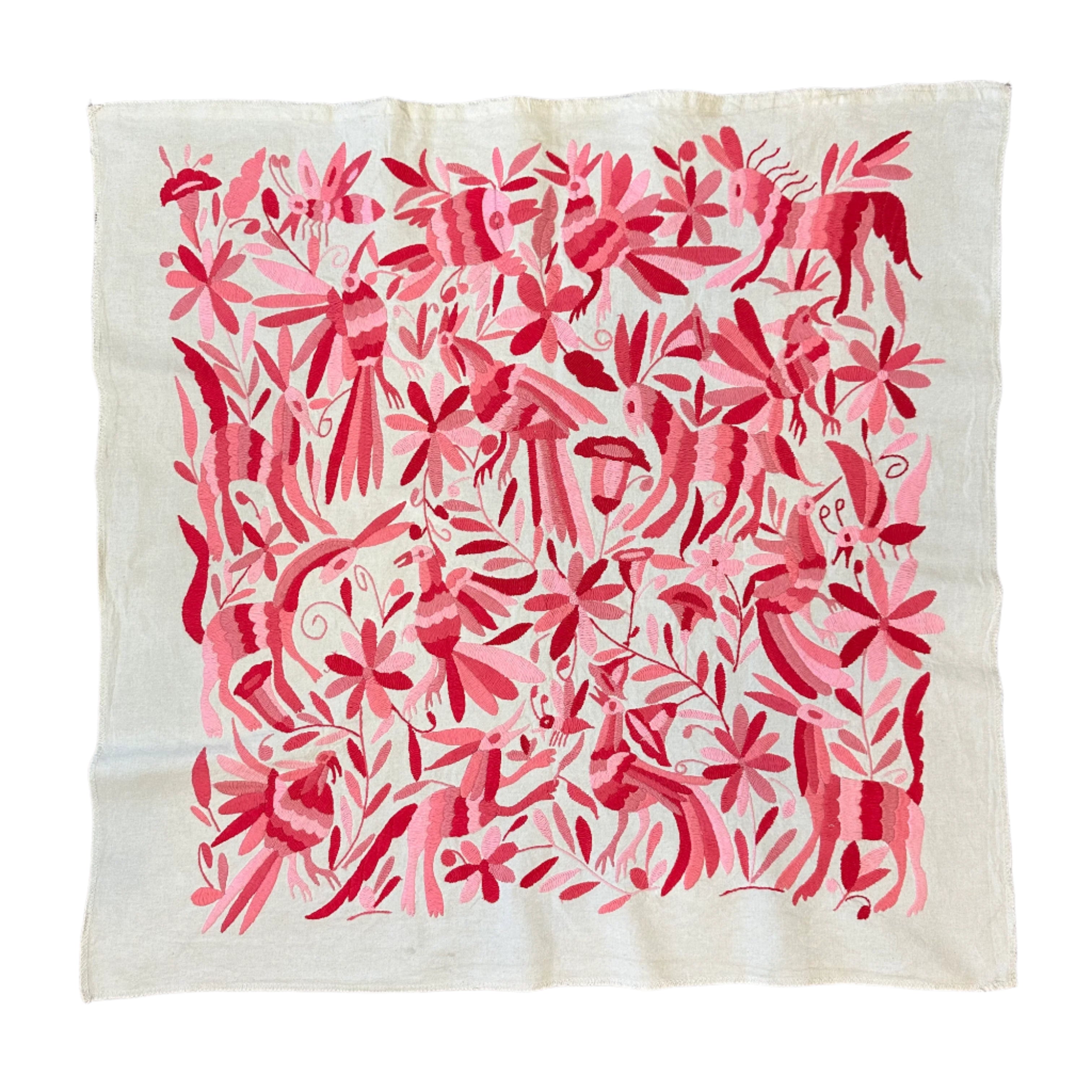 Otomi Embroidered Canvas Pops of Pink