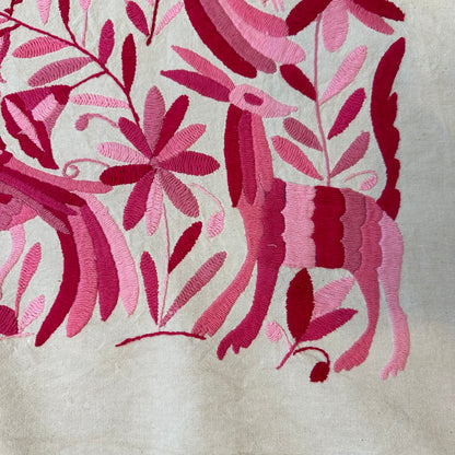 Otomi Embroidered Canvas Pops of Pink