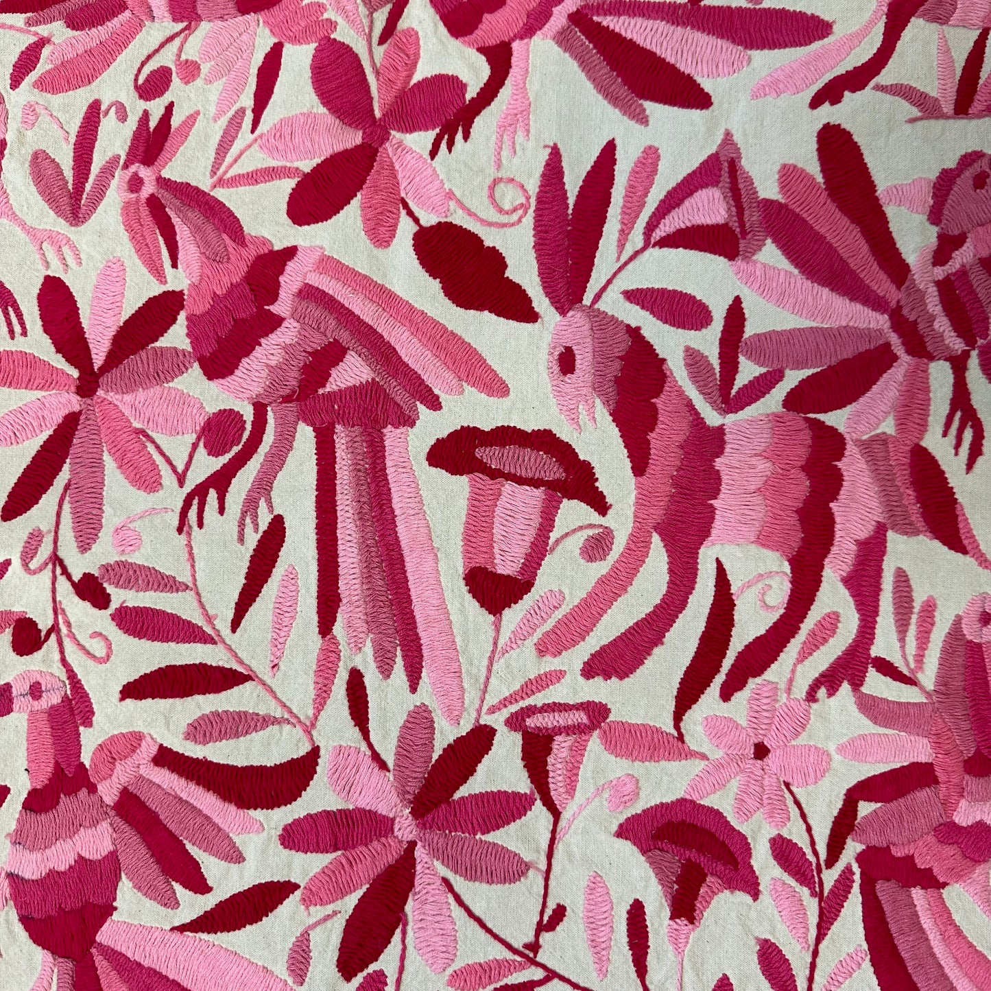 Otomi Embroidered Canvas Pops of Pink