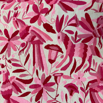 Otomi Embroidered Canvas Pops of Pink