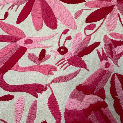 Otomi Embroidered Canvas Pops of Pink