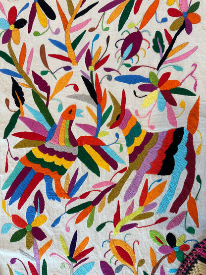 Otomi Embroidered Table Runner Multicolores