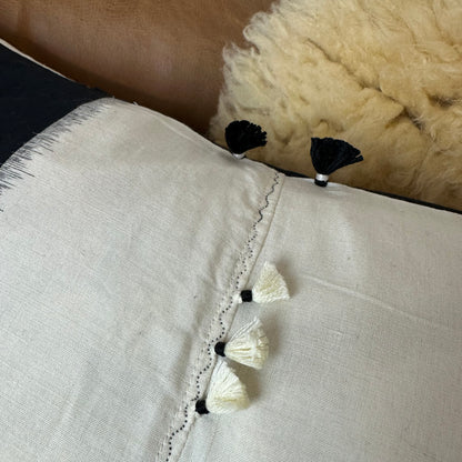 Injiri Rebari Pillow Cover Black Ivory