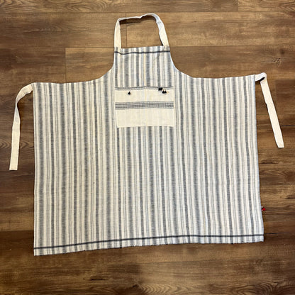 Injiri Rebari Apron - Striped Black and Ivory