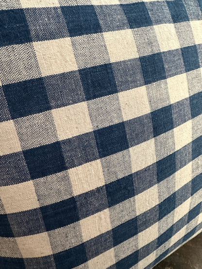 Checkered Gingham Cushion Cover Indigo