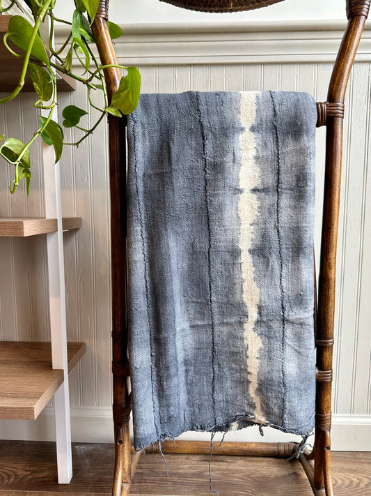 Taaru Mud Cloth Throw - Adire Blues