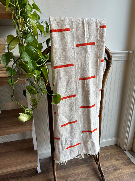 Taaru Mud Cloth Throw - Painterly Stripes