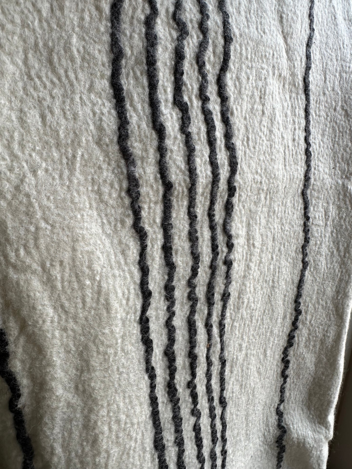 Linear Felted Throw Ivory Black