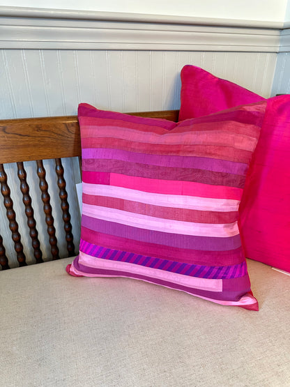 Silk Mosaic Cushion Cover Pink