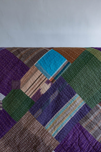 Plaid Kantha Quilt