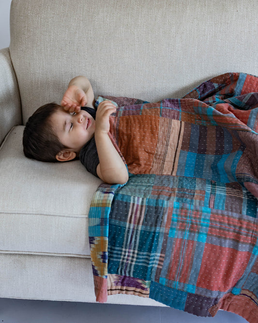 Plaid Kantha Quilt