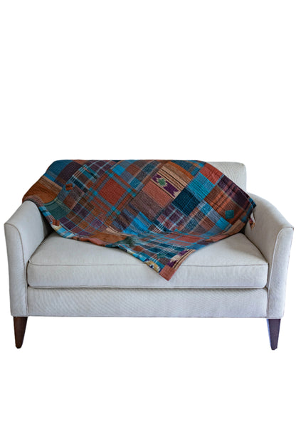 Plaid Kantha Quilt