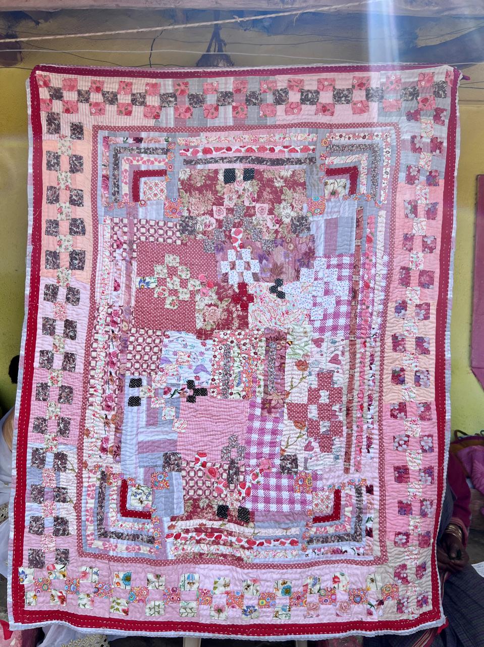 “Strawberry Festival” Kawandi Quilt | Siddi Artist Rajamabi Mujavar x Anitha N Reddy