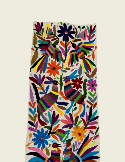 Otomi Embroidered Table Runner Joyful Hues