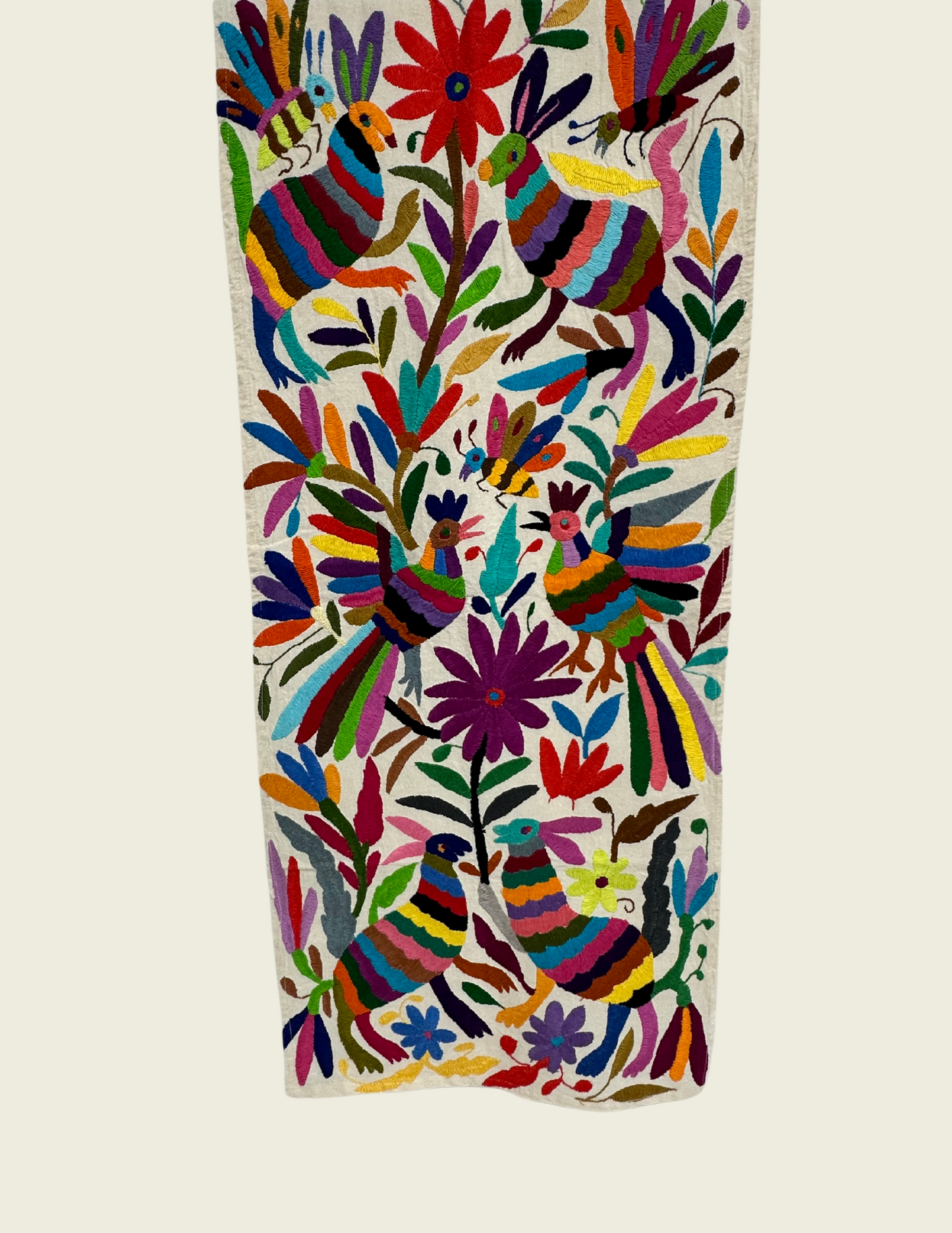 Otomi Embroidered Table Runner Joyful Hues