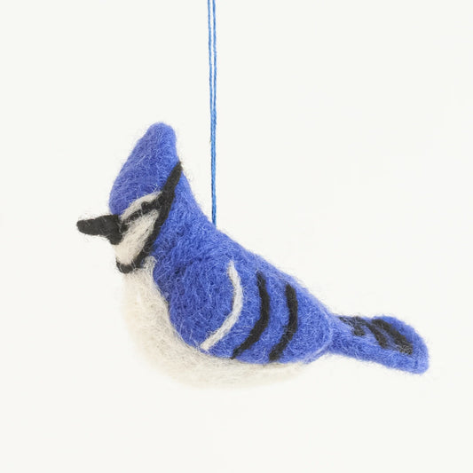 Blue Jay Felted Ornament