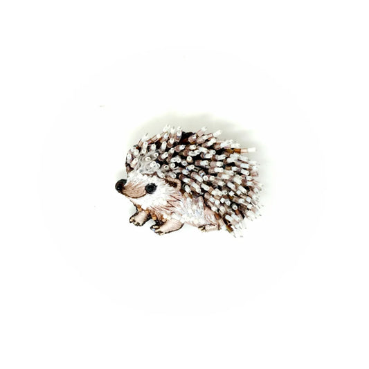 White Breasted Hedgehog Brooch Pin