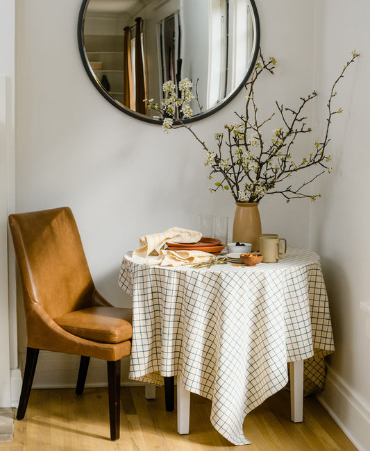 Block Print Grid Table Cloth