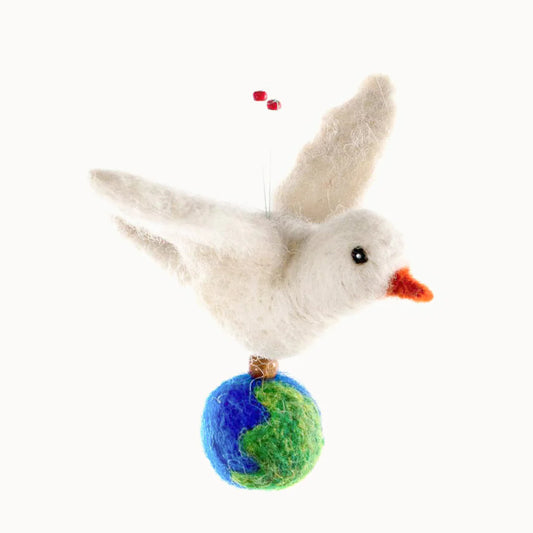 Dove of Peace Wool Felted Ornament