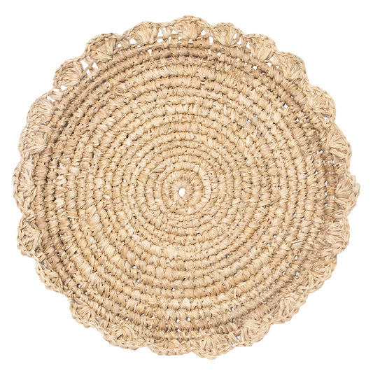 Blossom Natural Round Placemat Flower