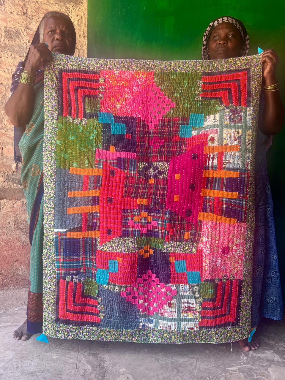 “Hidden Dwelling” Kawandi Quilt | Siddi Artist Shakeerambi Jamadar x Anitha N Reddy