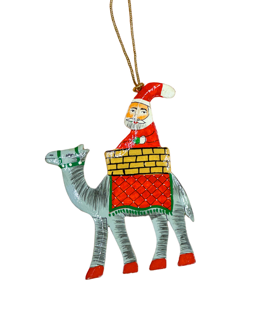 Santa Rides a Camel Ornament