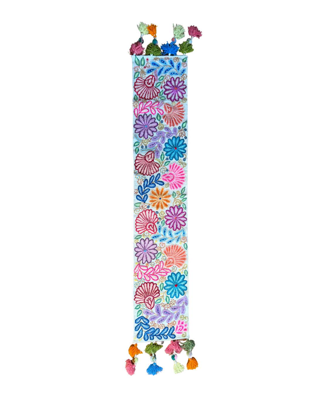 Rainbow Floral Embroidered Peruvian Runner