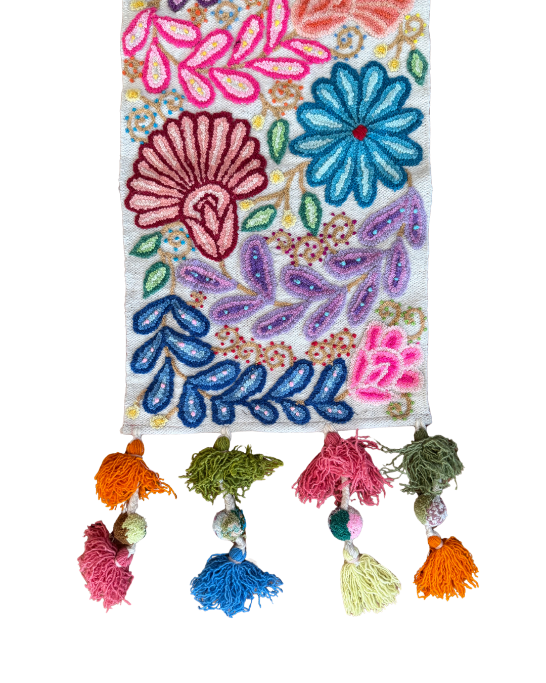Rainbow Floral Embroidered Peruvian Runner