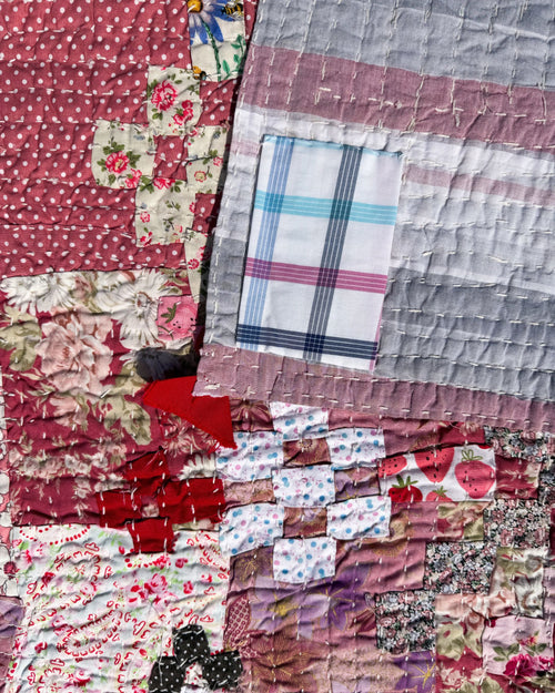 “Strawberry Festival” Kawandi Quilt | Siddi Artist Rajamabi Mujavar x Anitha N Reddy
