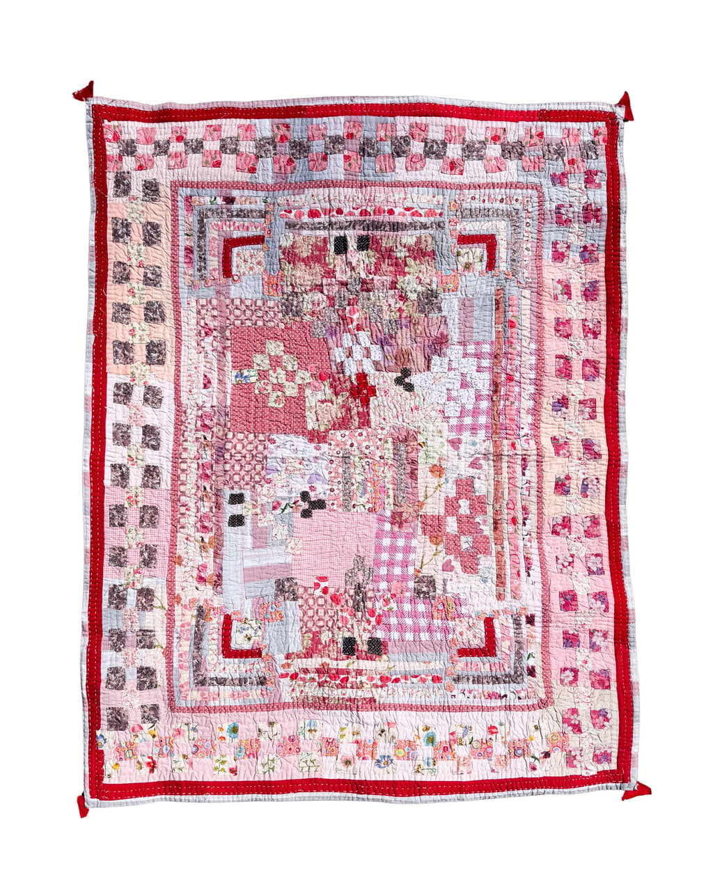 “Strawberry Festival” Kawandi Quilt | Siddi Artist Rajamabi Mujavar x Anitha N Reddy