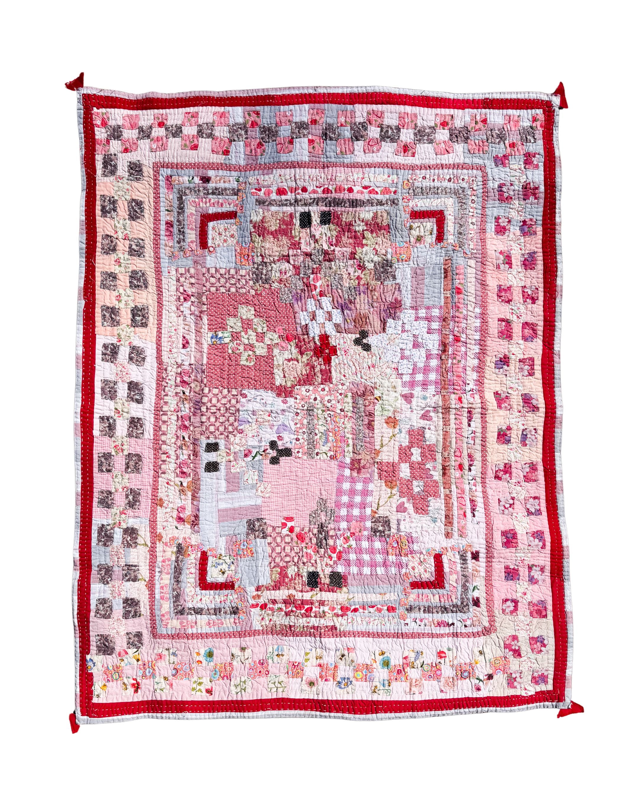 “Strawberry Festival” Kawandi Quilt | Siddi Artist Rajamabi Mujavar x Anitha N Reddy