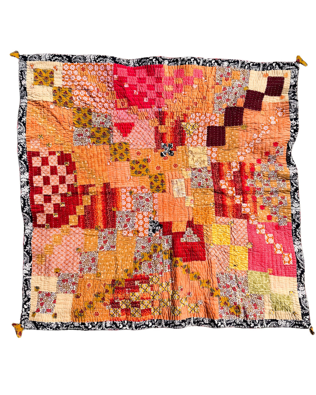 “Orange Blossom” Kawandi Quilt | Siddi Artist Maimunbi Mujavar x Anitha N Reddy