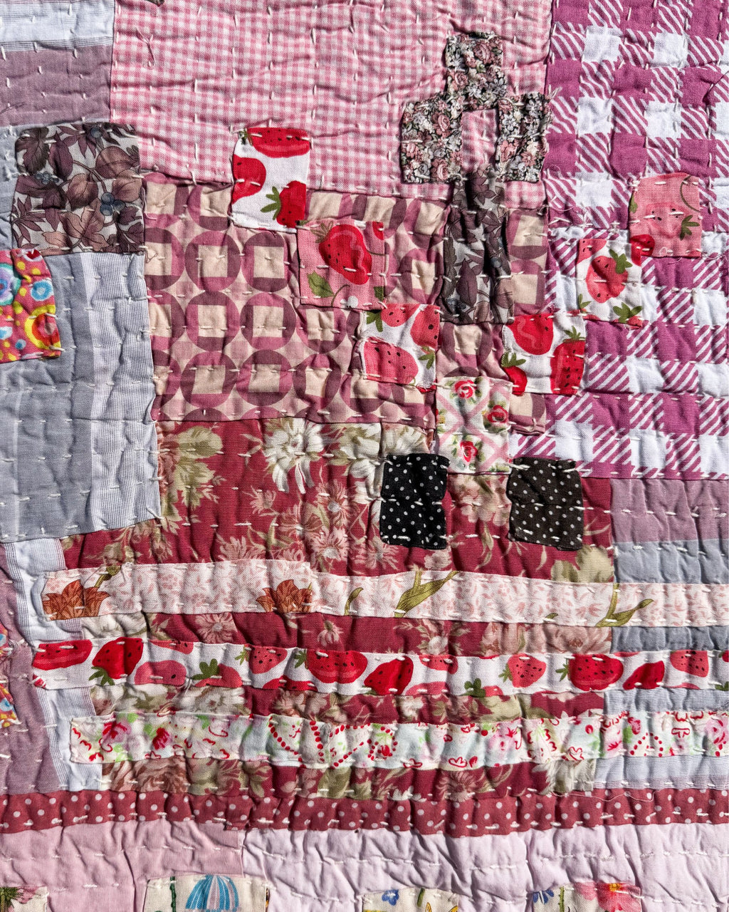 “Strawberry Festival” Kawandi Quilt | Siddi Artist Rajamabi Mujavar x Anitha N Reddy