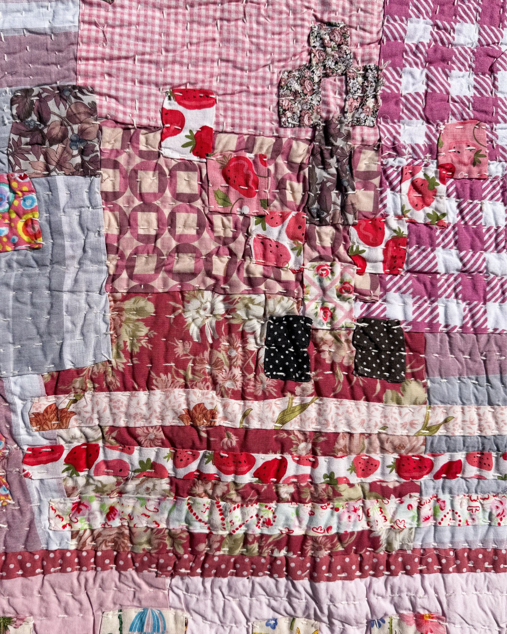 “Strawberry Festival” Kawandi Quilt | Siddi Artist Rajamabi Mujavar x Anitha N Reddy