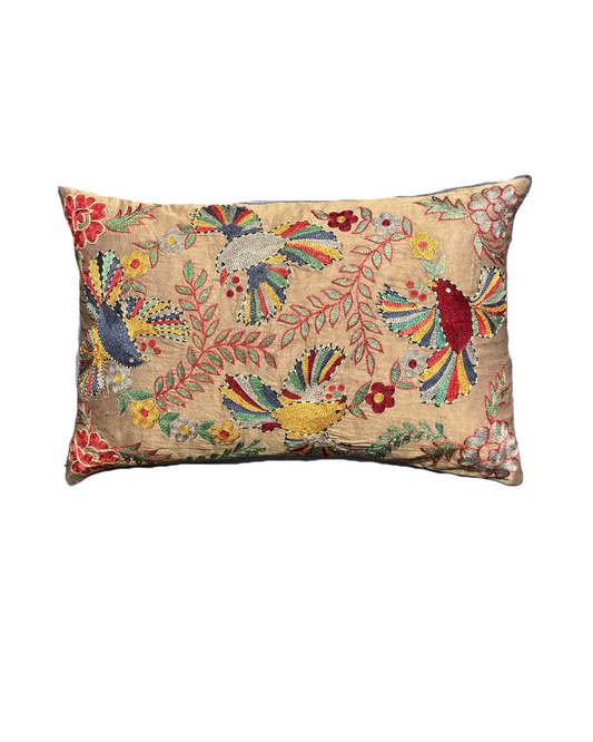 Suzani Rainbow Bird Cushion